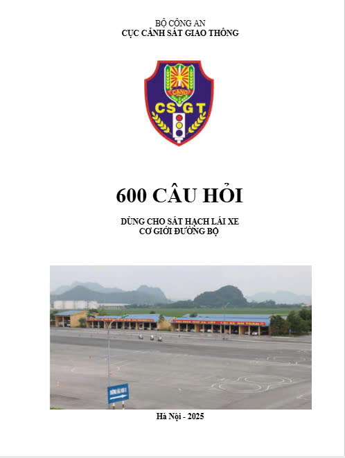 Bộ 600 câu hỏi dùng cho sát hạch lái xe cơ giới đường bộ